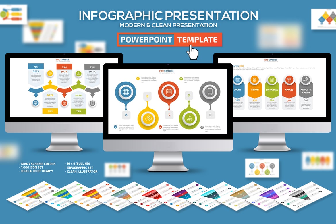 Template Presentasi PowerPoint Infografis Menarik