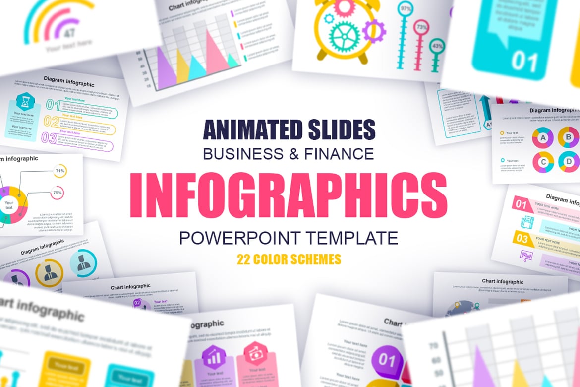 Template PowerPoint Infografis Bisnis dan Keuangan yang Menarik