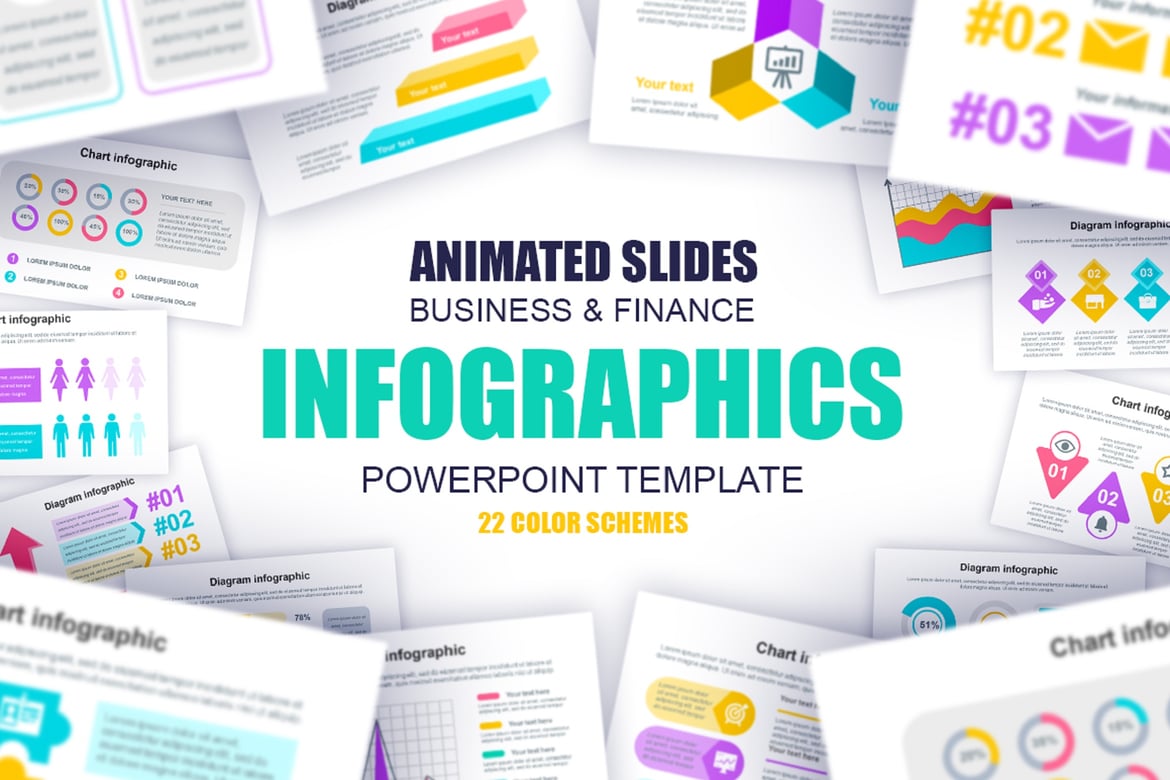 Template PowerPoint Infografis Bisnis dan Keuangan