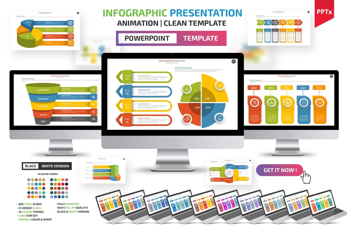 Template Presentasi PowerPoint Infografis Menarik dan Profesional