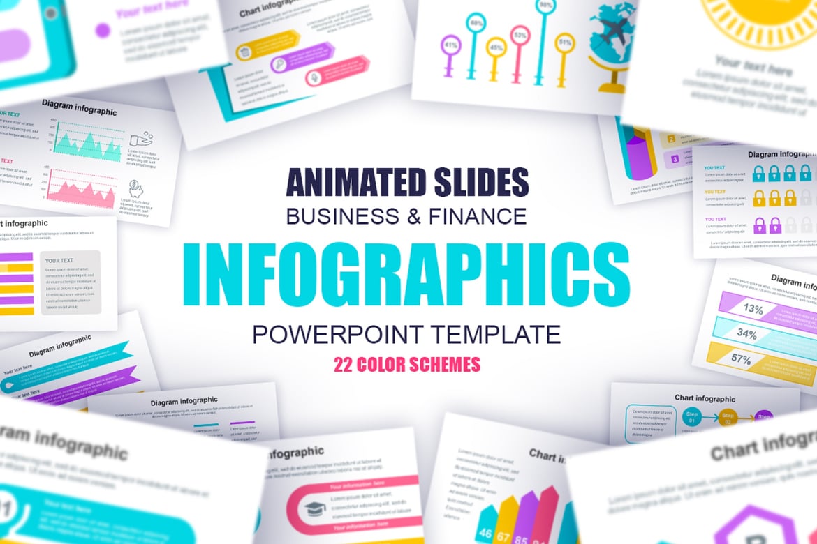 Template PowerPoint Infografis Bisnis dan Keuangan