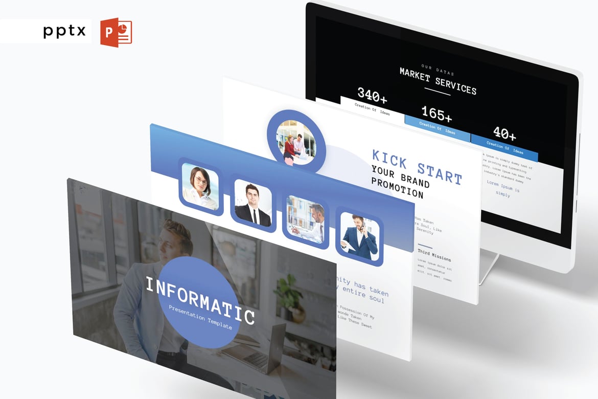 Template PowerPoint Profesional INFORMATIC V383 - Modern dan Minimalis