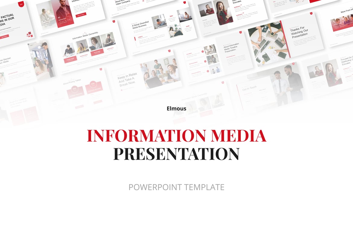 Template Presentasi PowerPoint Media Informasi yang Menarik