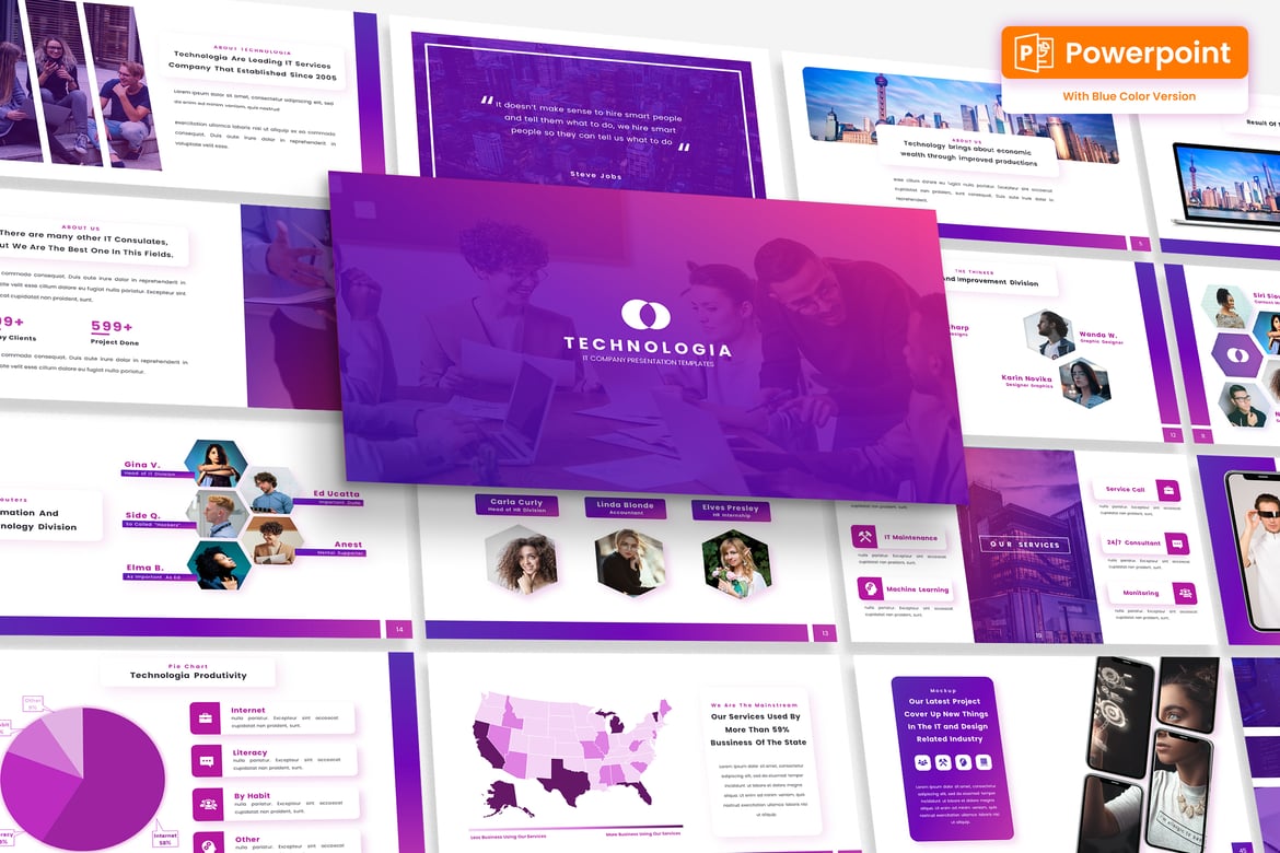 Template PowerPoint Teknologi Informasi Modern