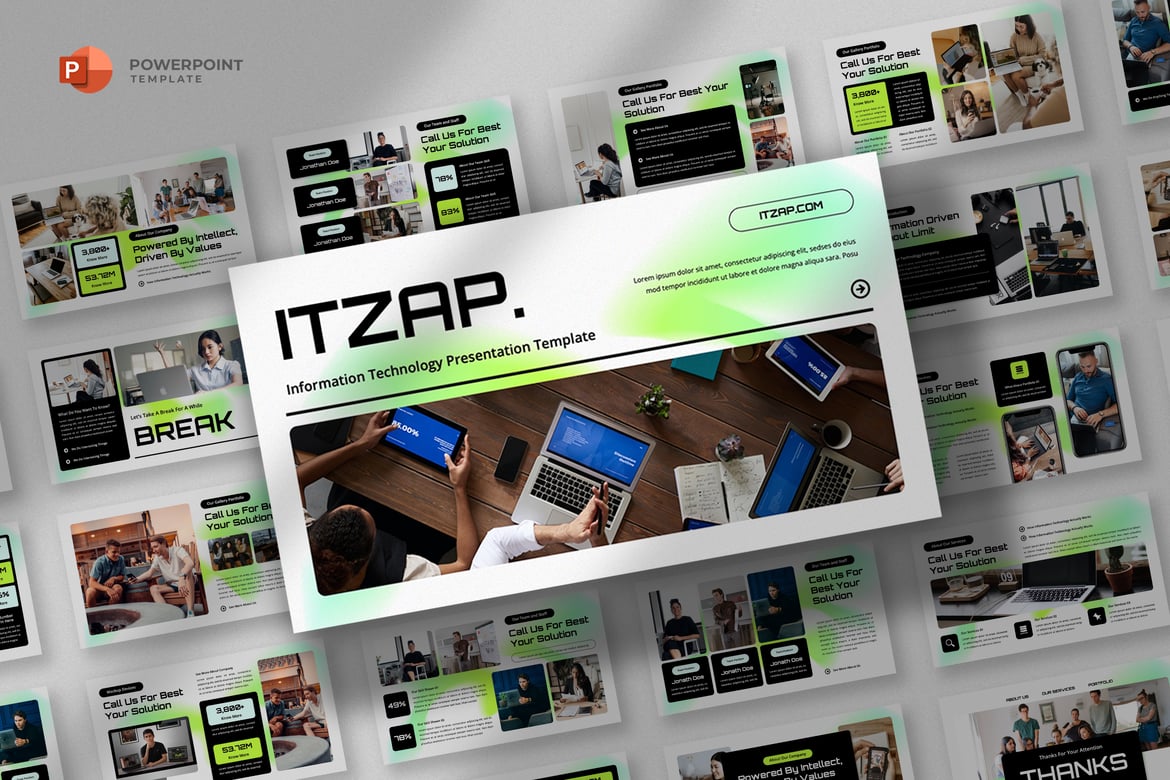 Template Powerpoint Teknologi Informasi Modern dan Profesional