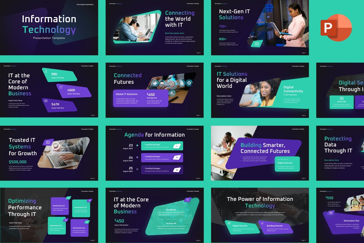 Template PowerPoint Teknologi Informasi yang Profesional dan Menarik