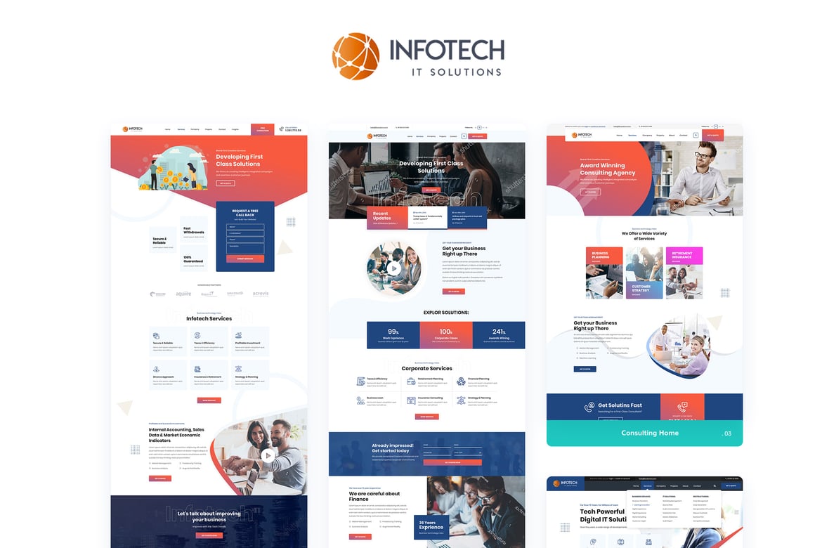 Infotech - Template Website Solusi IT yang Menarik