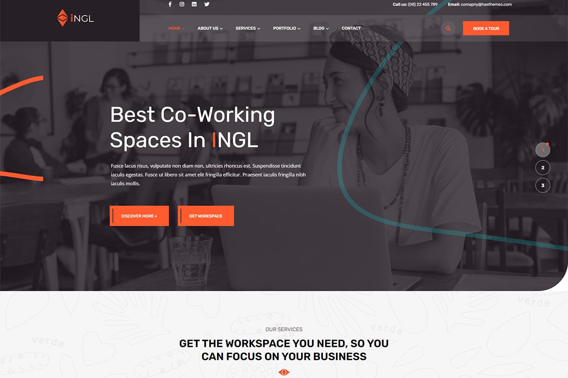 Ingl - Tema WordPress untuk Ruang Kerja Bersama yang Modern