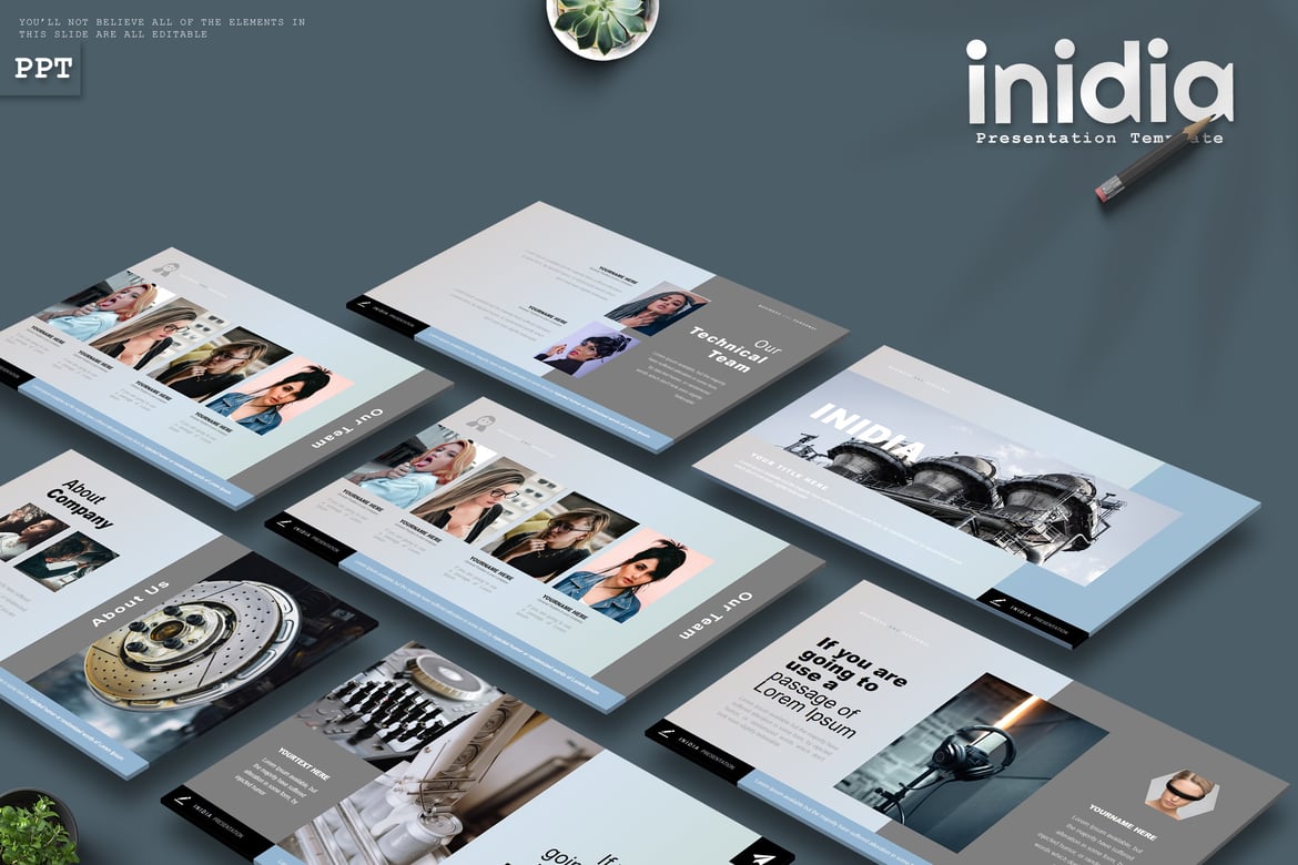 Inidia - Template Powerpoint Kreatif untuk Presentasi Menarik