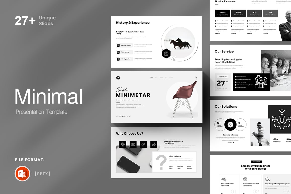 Template Presentasi PowerPoint Minimalis Inimetar yang Menarik
