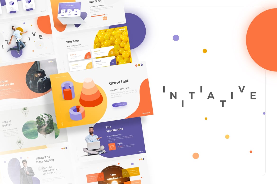 Inisiatif - Template Powerpoint Kreatif untuk Presentasi Menarik