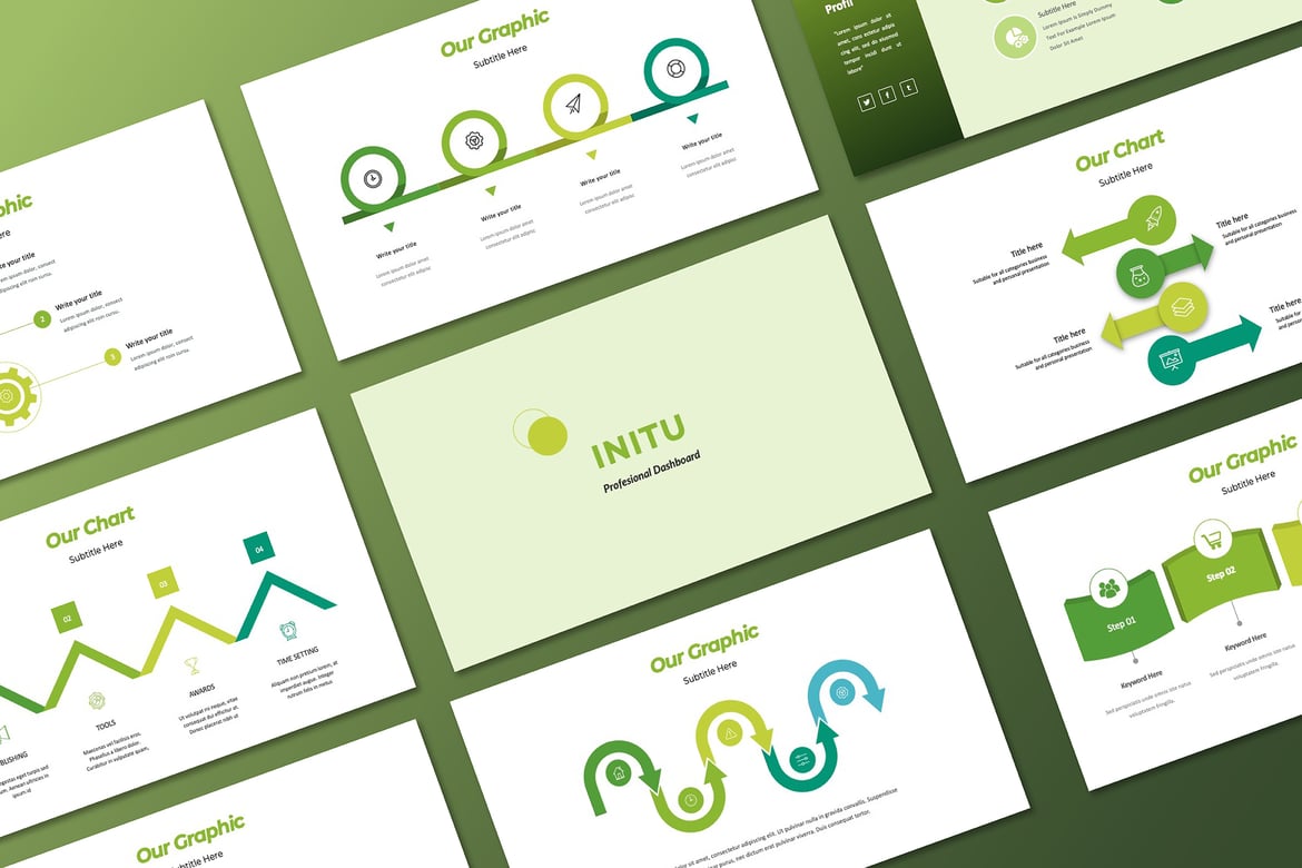 Template Presentasi PowerPoint Initu dengan Desain Minimalis dan Fleksibel