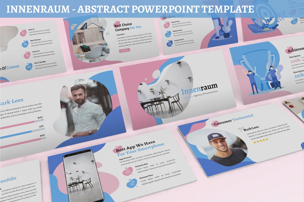 Template Powerpoint Abstrak Innenraum yang Modern dan Menarik