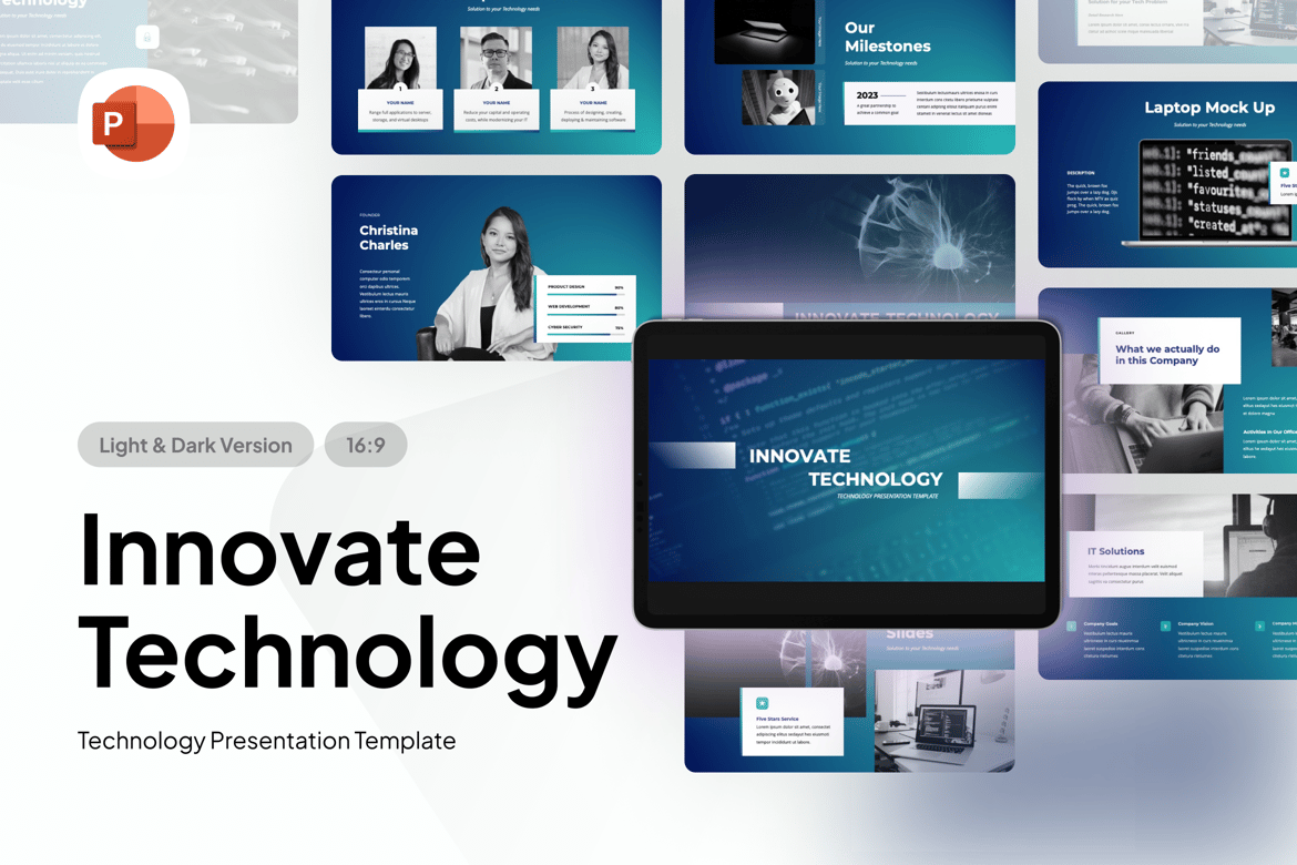 Template Presentasi PowerPoint Teknologi Inovatif