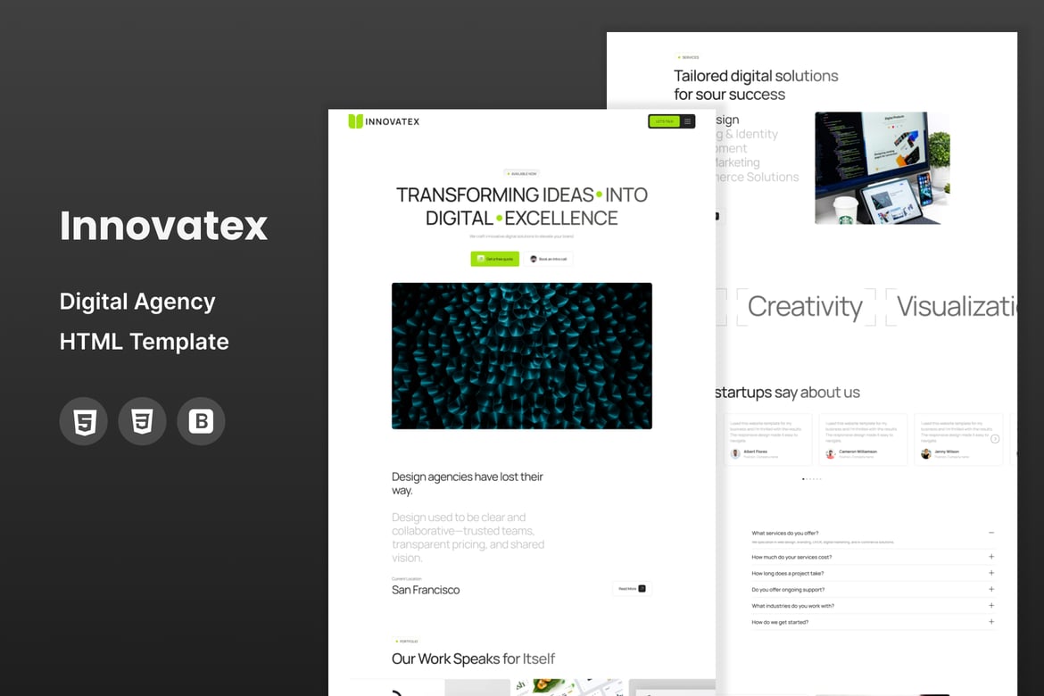 Innovatex - Template Website Digital Agency yang Kuat dan Responsif