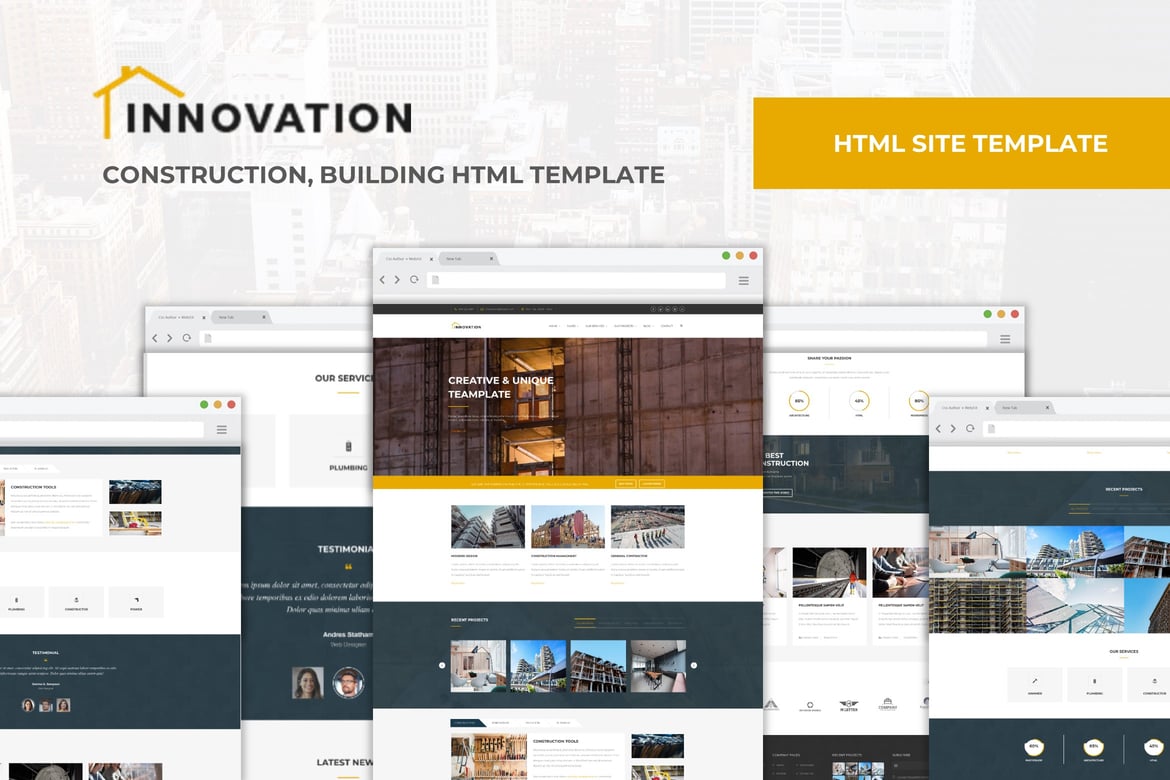 Template Website Inovatif untuk Konstruksi dan Arsitektur