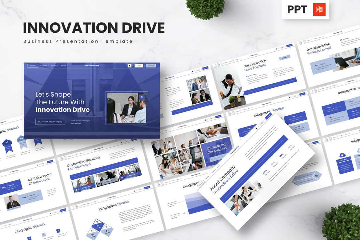Template Presentasi Bisnis Inovatif - Innovation Drive