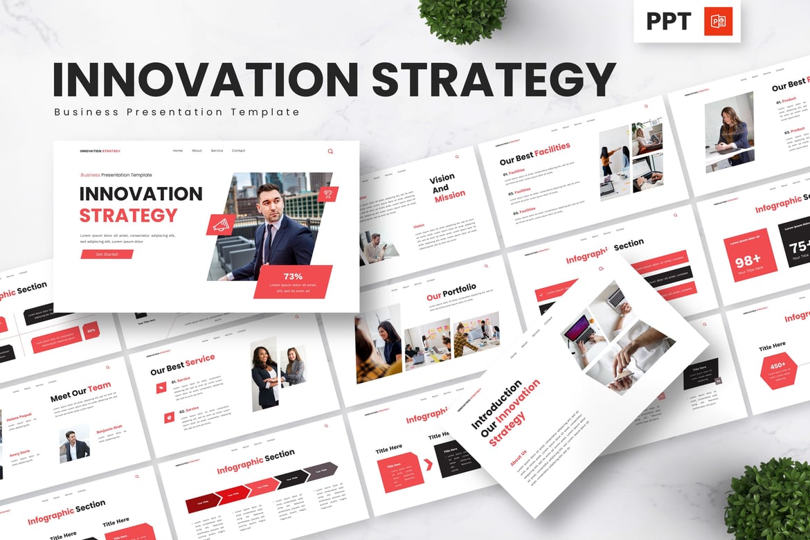 Template Presentasi Powerpoint Strategi Inovasi untuk Bisnis