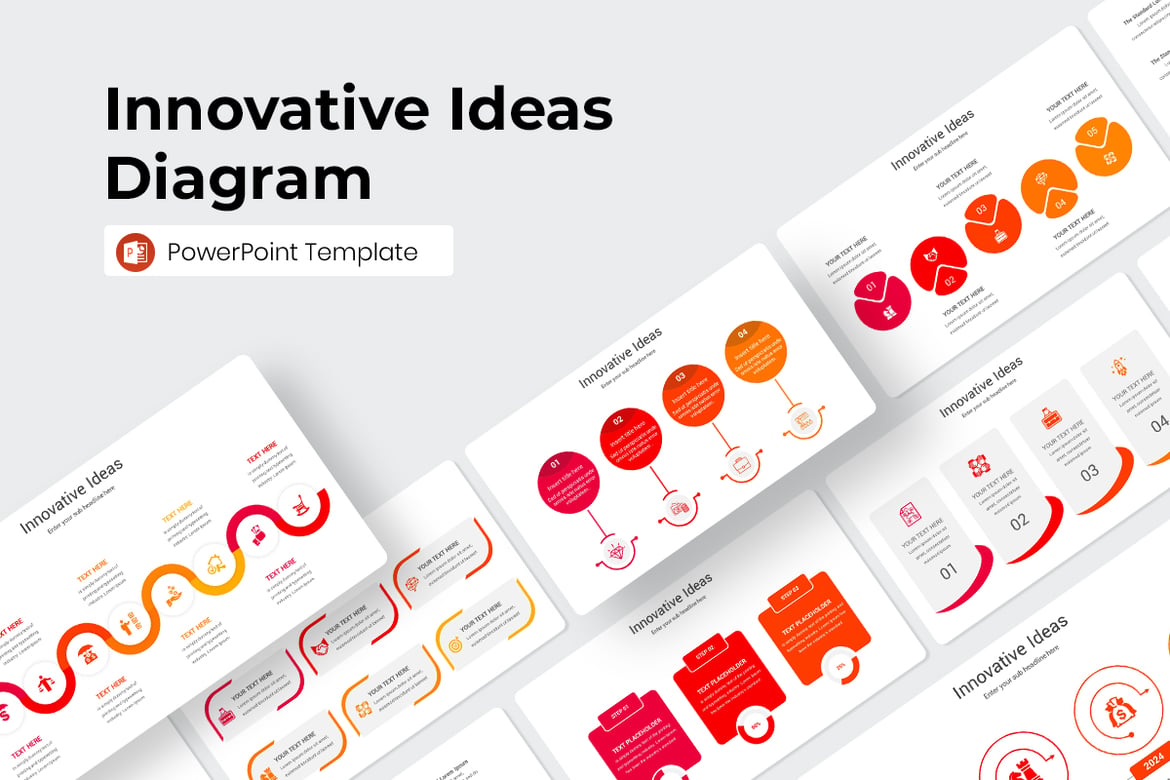 Template PowerPoint Diagram Ide Inovatif yang Menarik