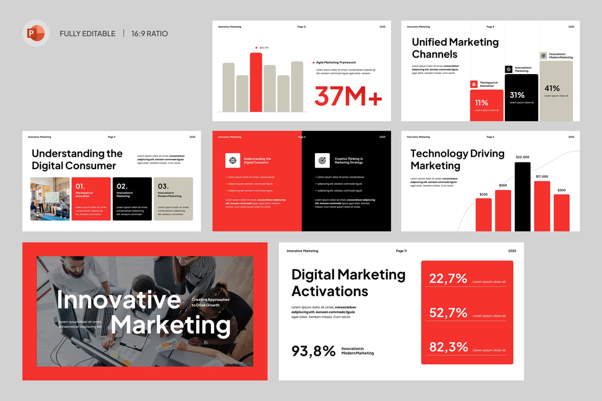 Template Presentasi PowerPoint Pemasaran Inovatif yang Menarik