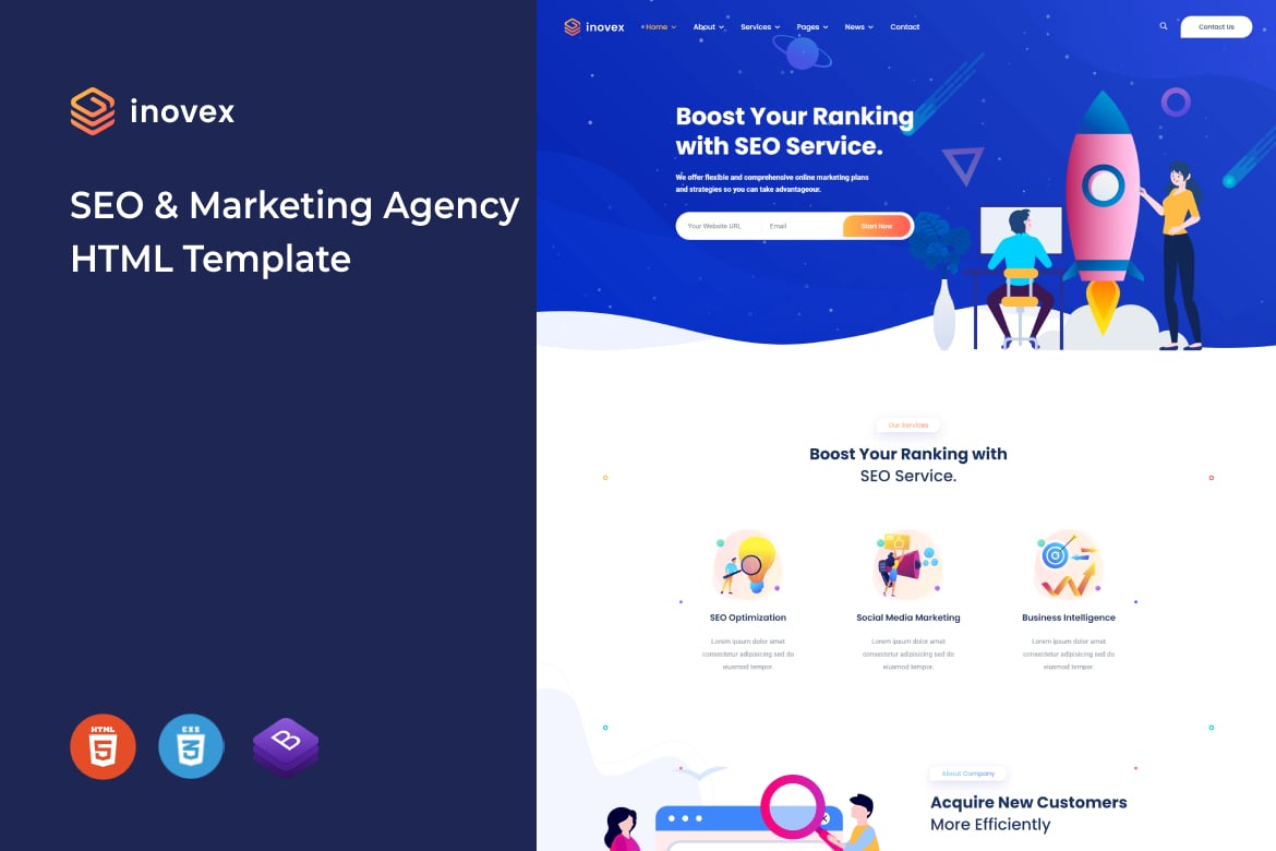 Inovex - Template Website SEO & Pemasaran Digital yang Kuat dan Fleksibel