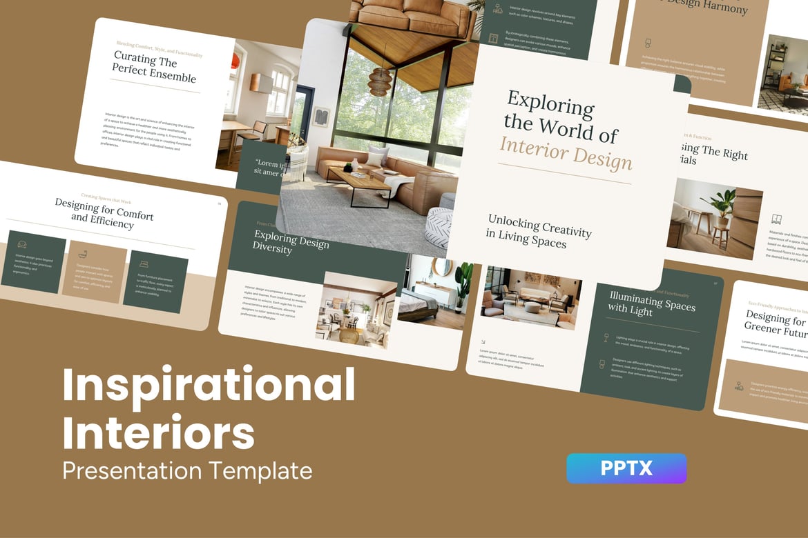 Template Powerpoint Inspirasi Interior yang Menawan