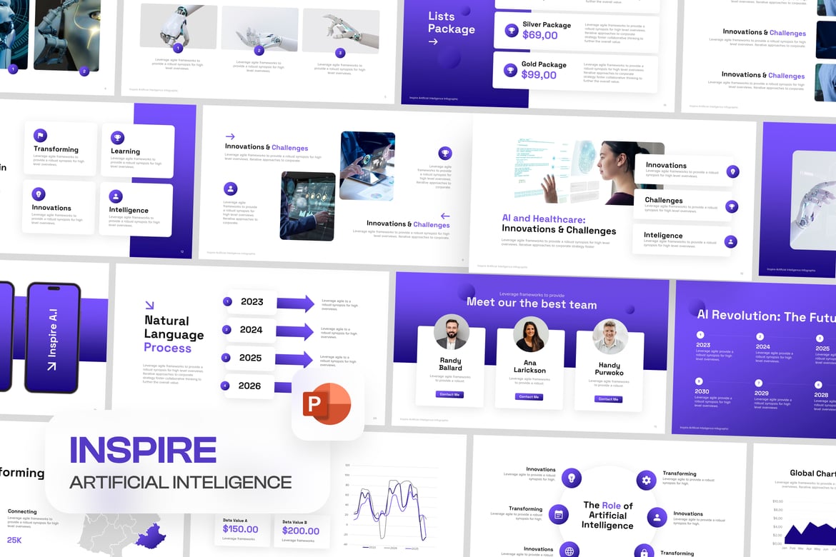 Template Presentasi PowerPoint Kecerdasan Buatan yang Menginspirasi