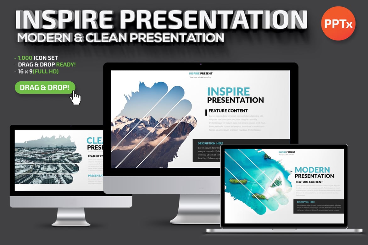Template Presentasi Powerpoint Inspire yang Menarik