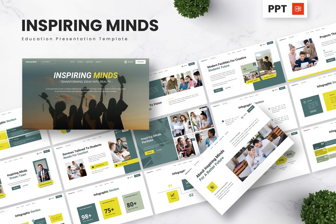 Template Presentasi Pendidikan yang Menginspirasi - Powerpoint dan Google Slides
