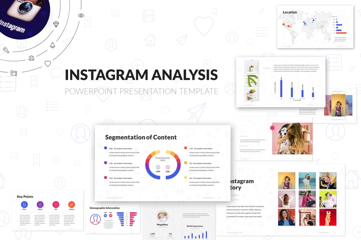 Template PowerPoint Analisis Instagram yang Menarik