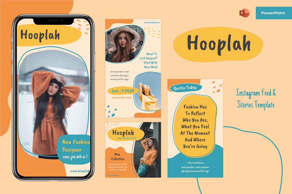 Template PowerPoint Kreatif untuk Instagram Feeds & Stories