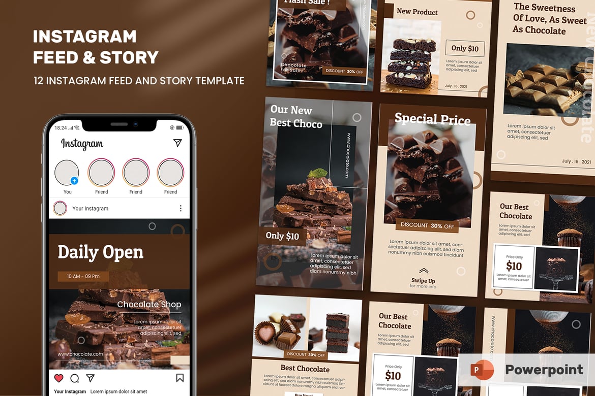 Template PowerPoint untuk Instagram Feed & Stories yang Modern dan Kreatif