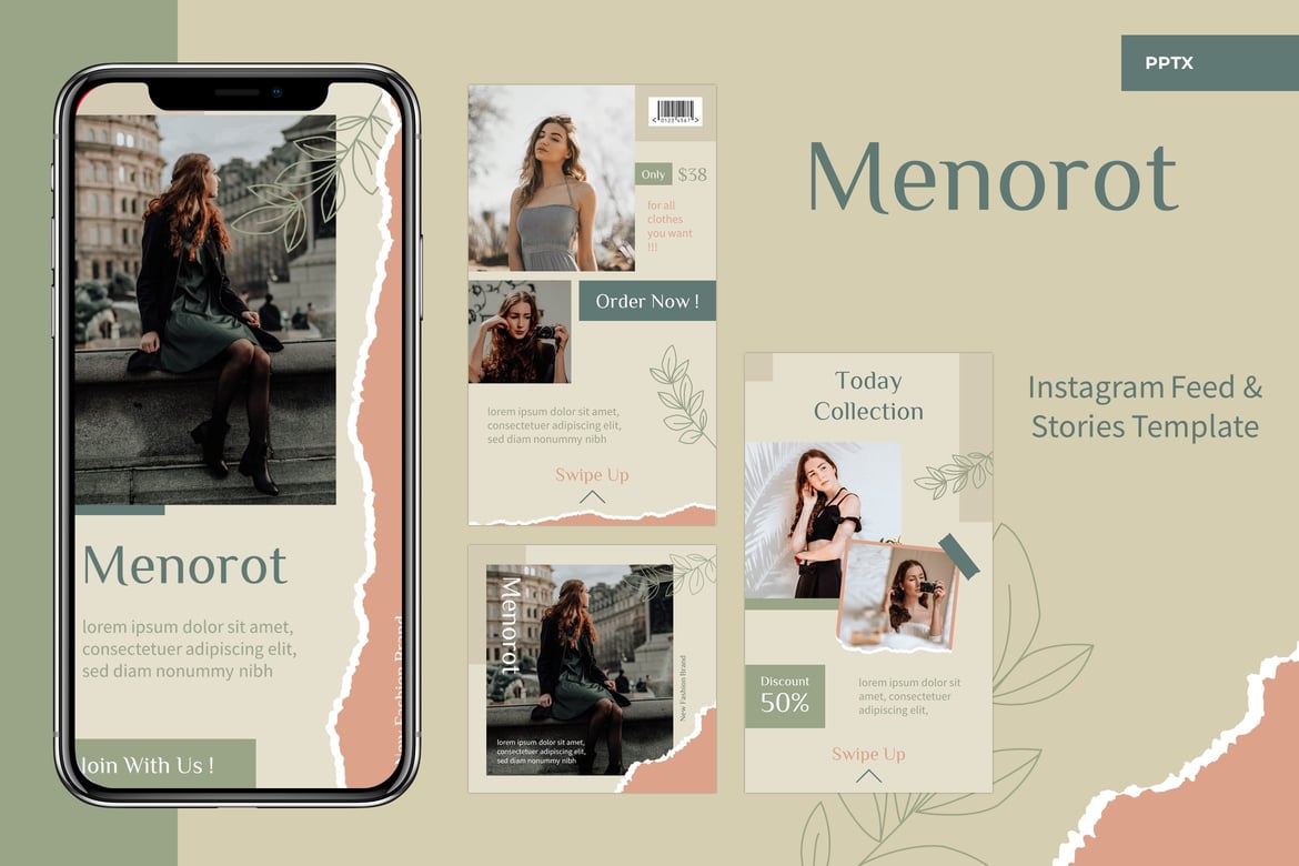 Template Instagram Modern untuk Feeds & Stories - PowerPoint