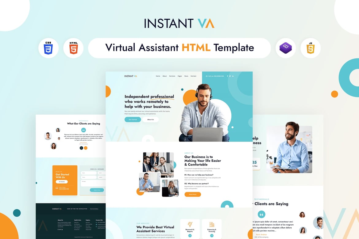 Template Website Instant VA | Solusi Virtual Assistant Modern