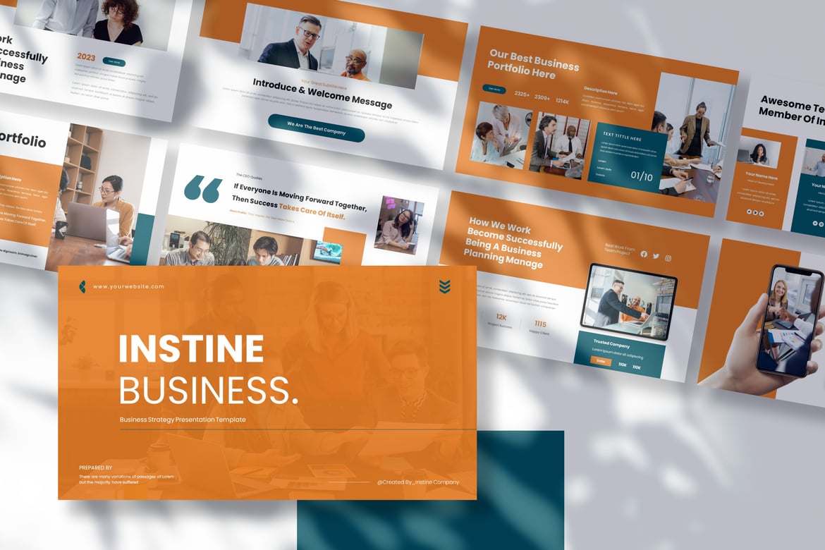 Template Presentasi PowerPoint Instine untuk Bisnis yang Menarik
