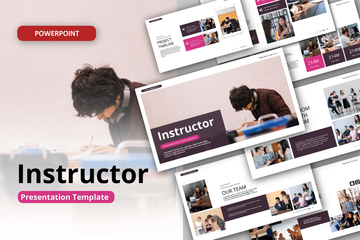 Template PowerPoint Instruktur yang Elegan dan Multifungsi