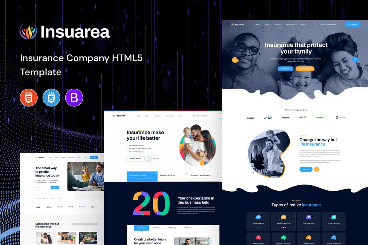 Template Website Asuransi Insuarea - Solusi Terbaik untuk Perusahaan Asuransi Anda