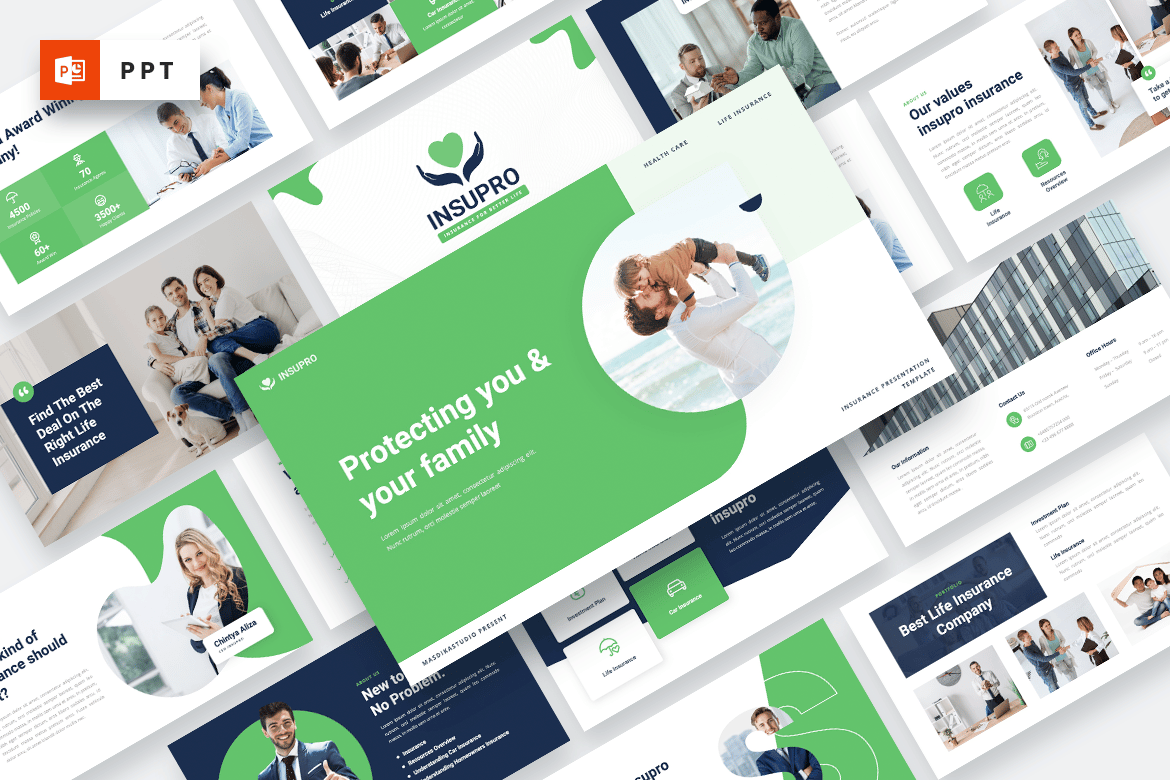 INSUPRO - Template Powerpoint Asuransi Modern dan Profesional