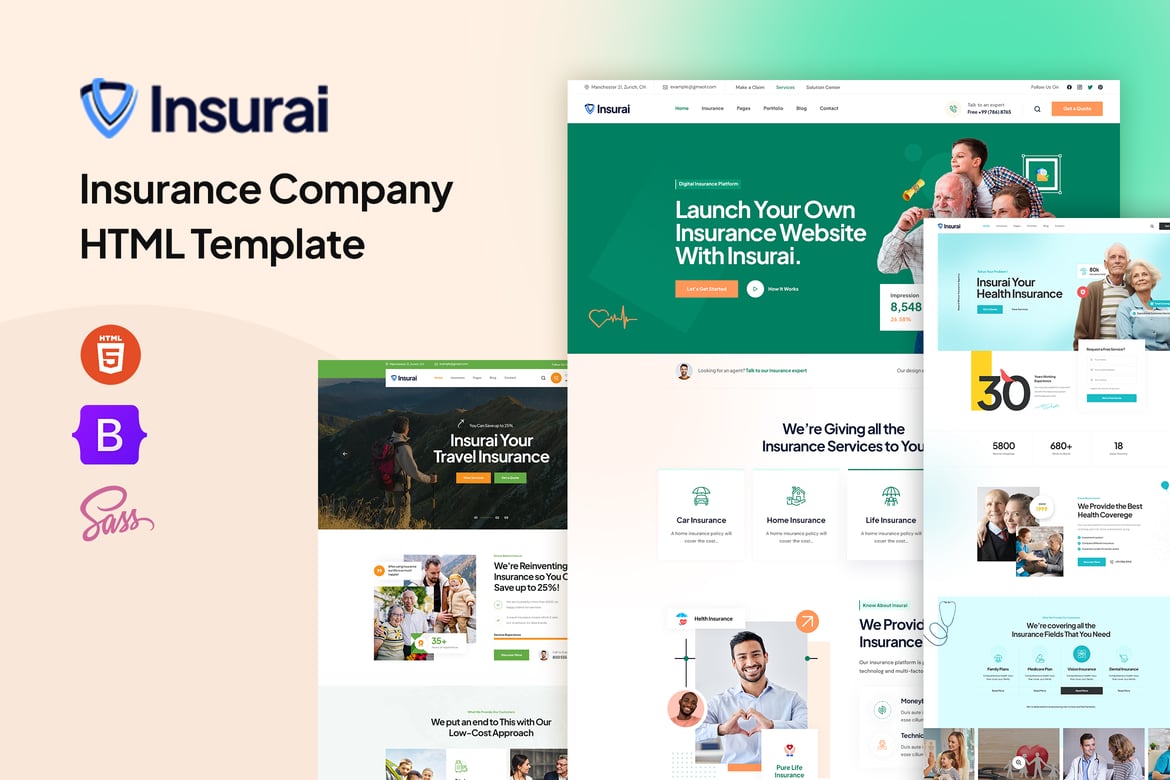 Insurai - Template Website Perusahaan Asuransi yang Menawan
