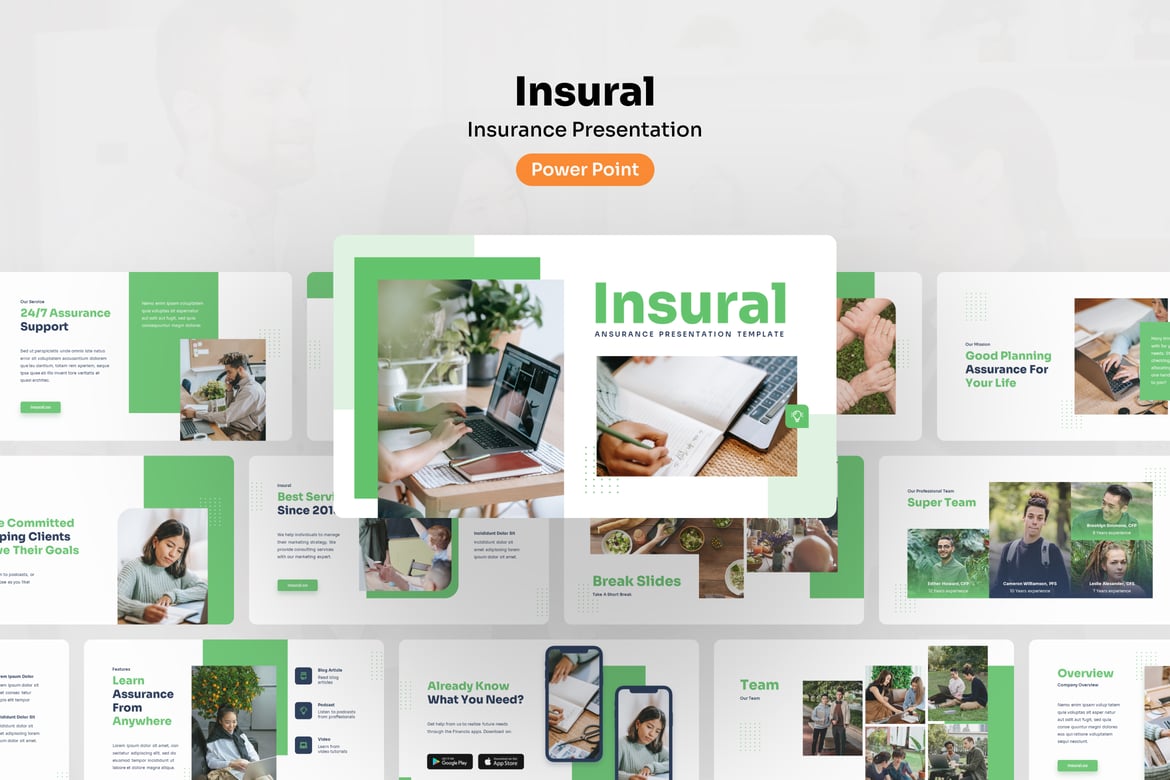 Template Presentasi PowerPoint Insural untuk Perusahaan Asuransi