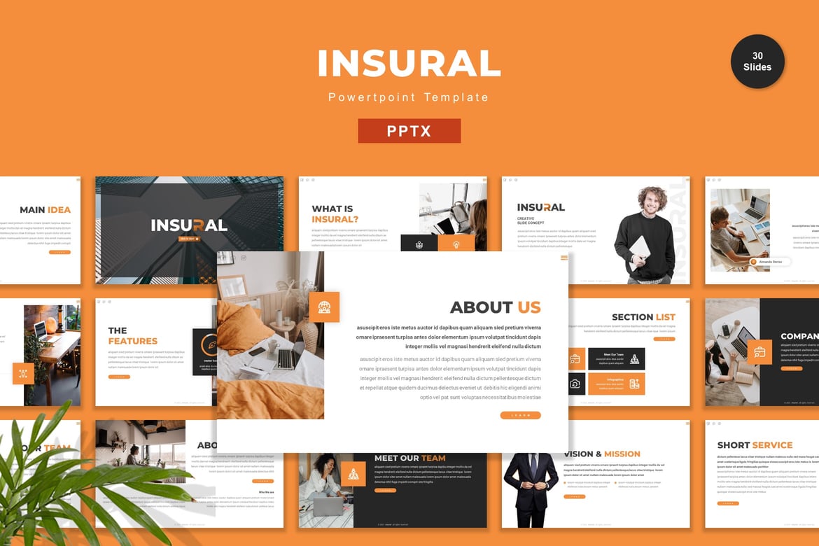 Template Presentasi Powerpoint Insural - Kreatif dan Profesional