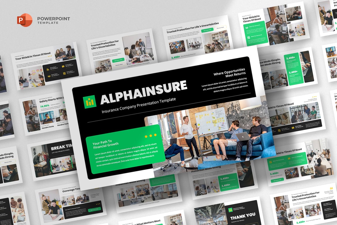 Template Powerpoint Profesional untuk Asuransi & Investasi