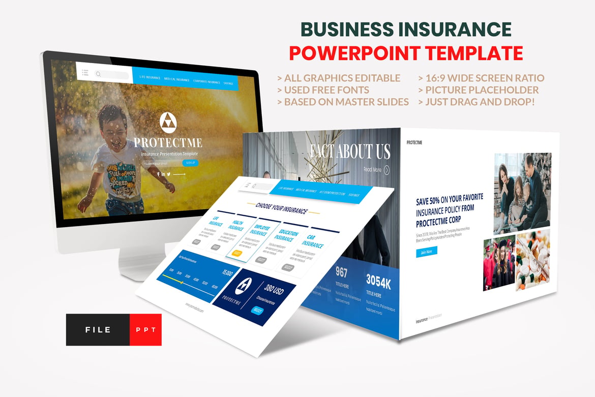 Template Presentasi PowerPoint untuk Konsultan Bisnis Asuransi yang Modern dan Profesional