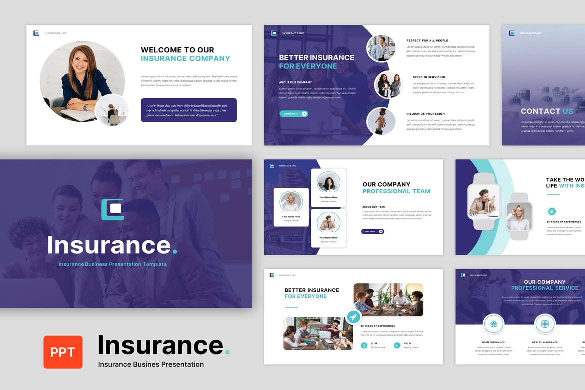 Template Presentasi PowerPoint Asuransi untuk Bisnis