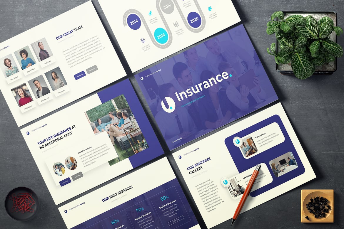 Template Presentasi Bisnis Asuransi PowerPoint yang Menarik