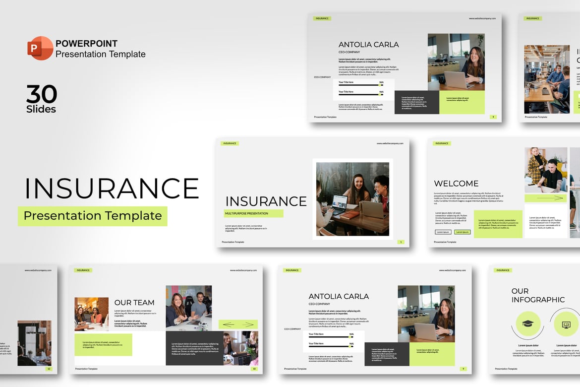 Template PowerPoint Asuransi yang Elegan dan Serbaguna