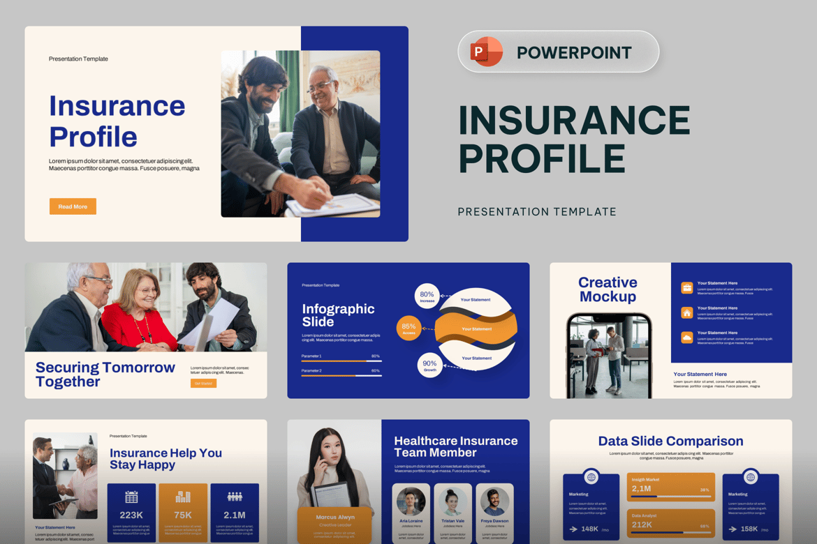Template Presentasi PowerPoint Profil Asuransi