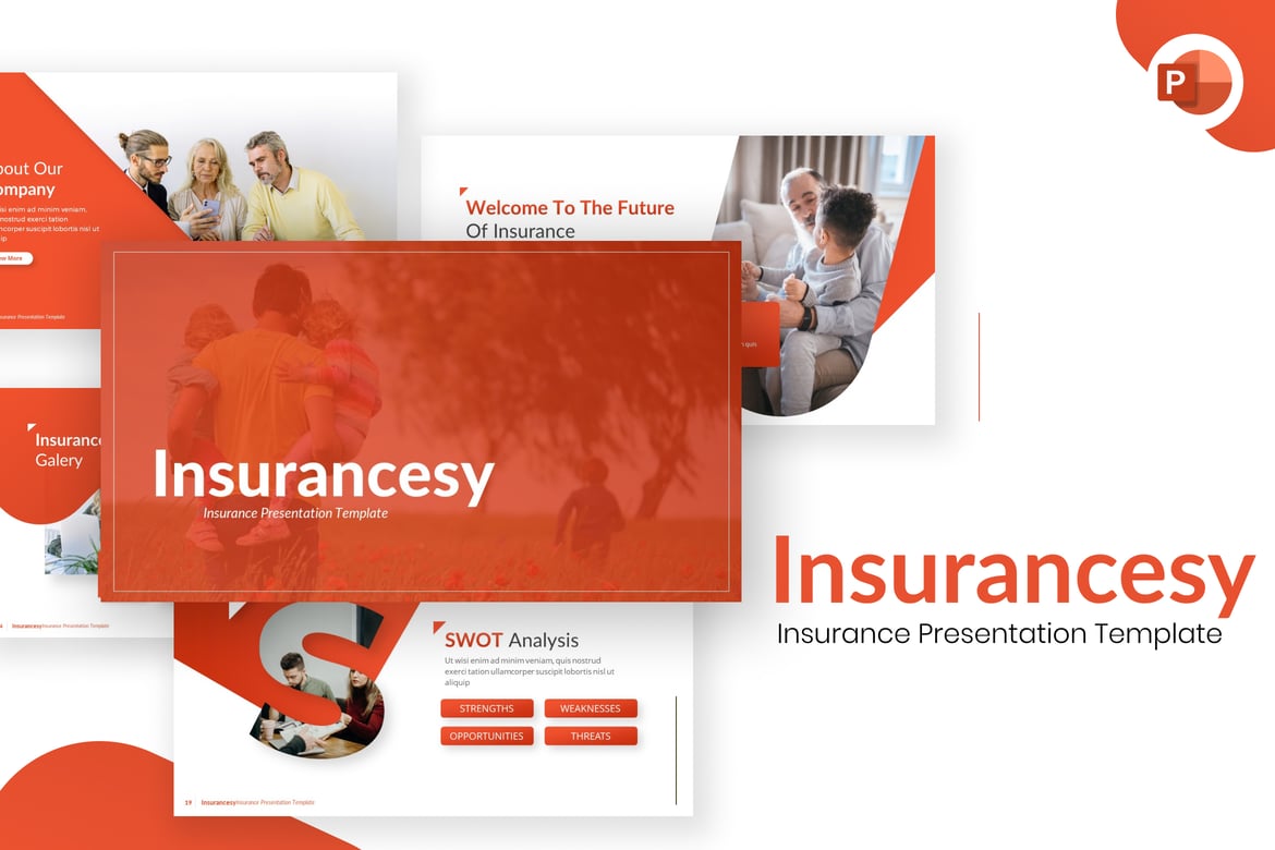 Template PowerPoint Insurancesy untuk Profil Perusahaan yang Menarik
