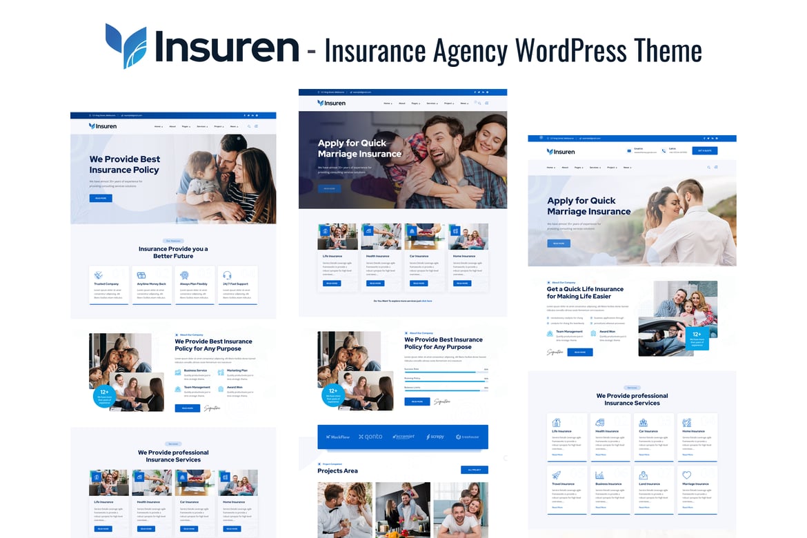 Insuren - Tema WordPress untuk Agensi Asuransi yang Modern dan Responsif