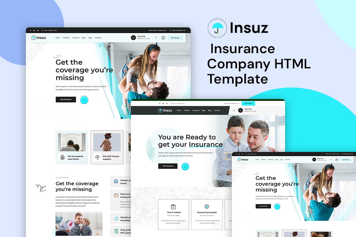 Insuz - Template Website Asuransi yang Menarik dan Fungsional